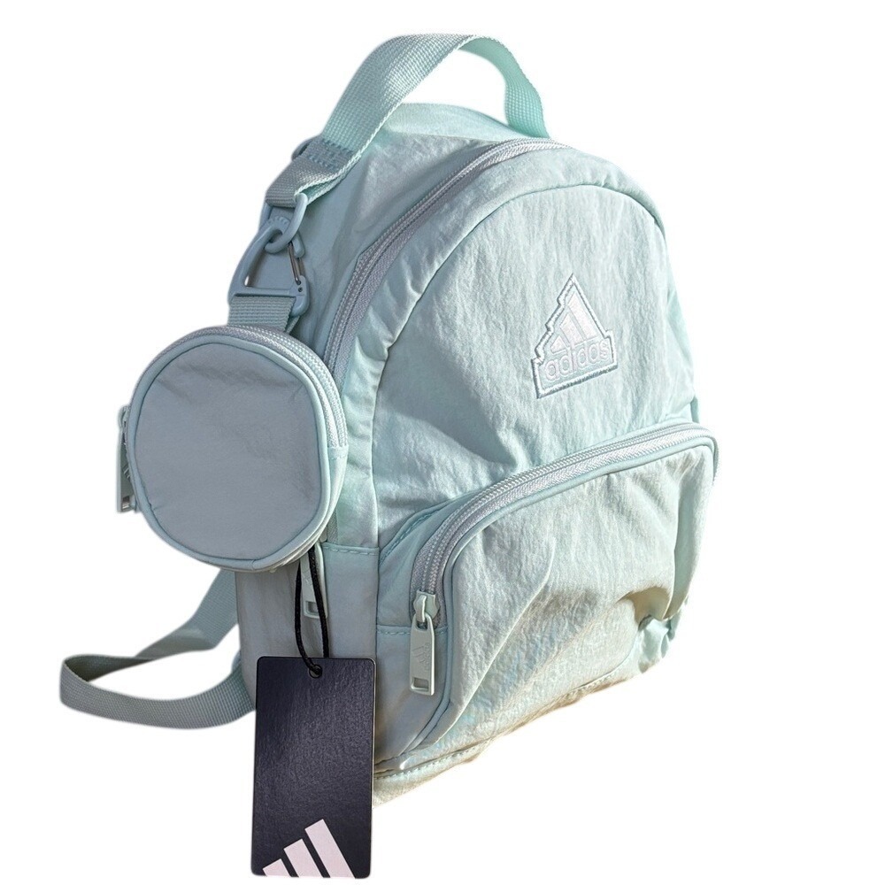 Adidas "Must Have Mini Backpack" in Mint Green w/Coin Purse 10.5" GIft NEW - Picture 3 of 7